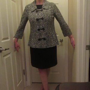 TESORI- Zebra Print, Button-Down Flounce Jacket/Coat ~ Size XL